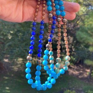 SIMON & RUBY Designer Handmade 3-Strand Glass Bead NECKLACE